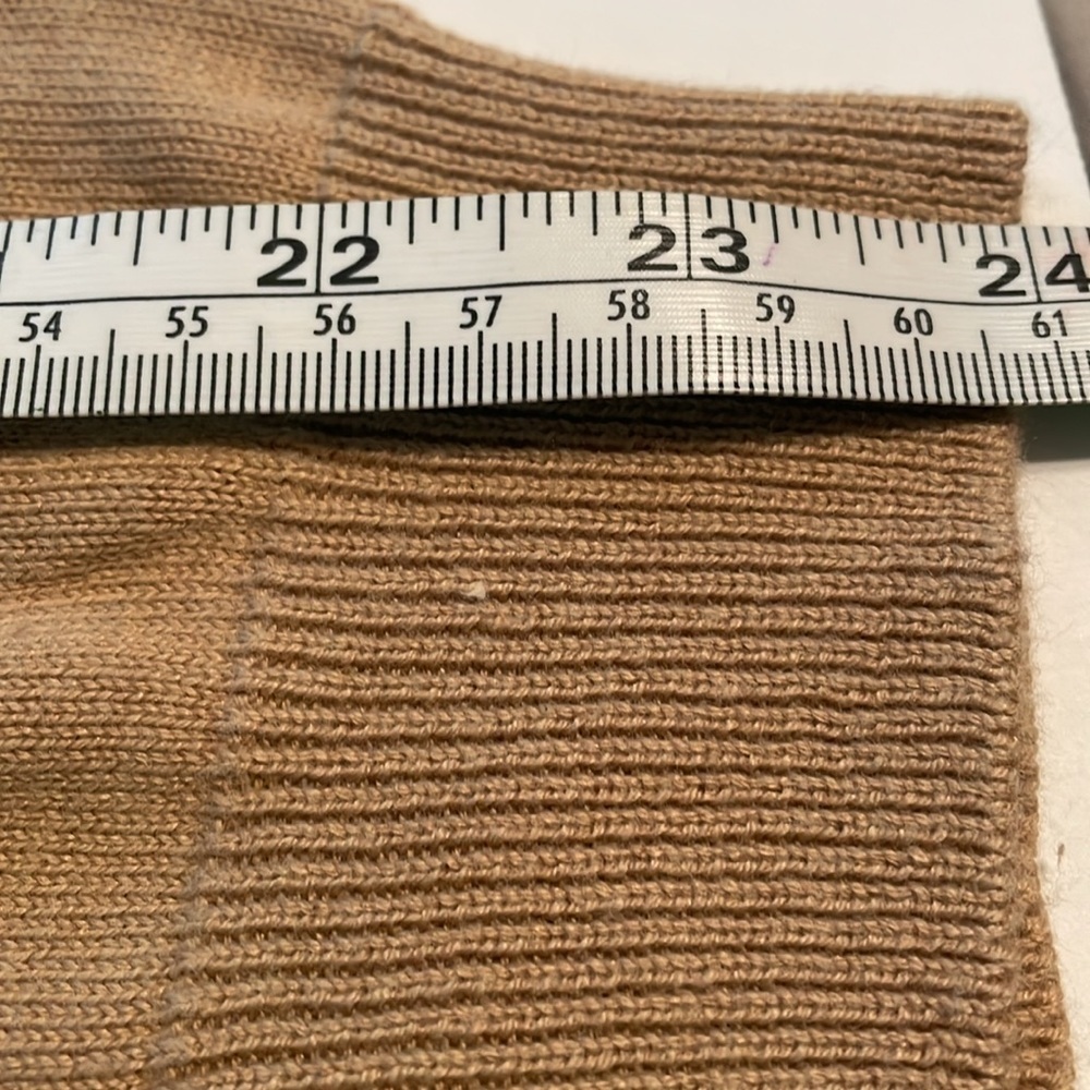 Iman sweater size 2X beige color long sleeve scoop neck plaid shirtlike hem - Picture 9 of 11